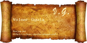Volner Gyula névjegykártya